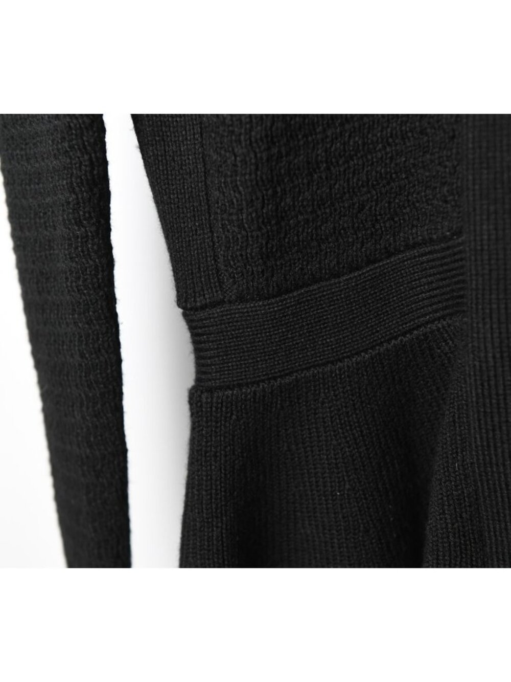 Ann Taylor Size Small Black Zip Back Peplum Hem Knit Sweater - Picture 3 of 12